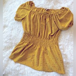 5 for $25, worn once, mustard yellow top